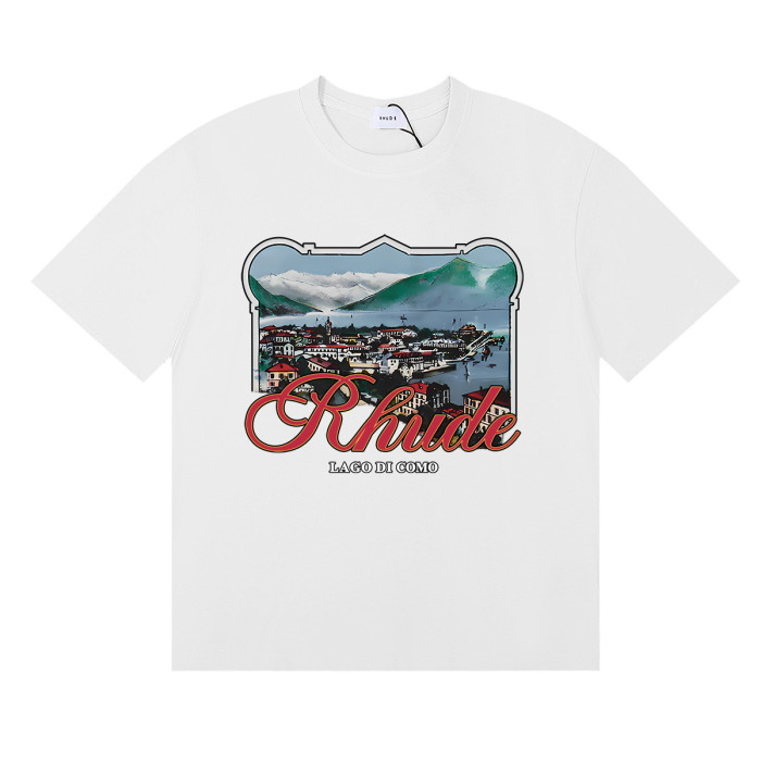 28325696 Lake Como Lakeside Town Printed Tee 3 colors
