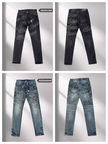 1:1 quality version 28325745 Rhinestone Alphabet Print Jeans 2 colors