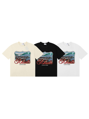 28325696 Lake Como Lakeside Town Printed Tee 3 colors