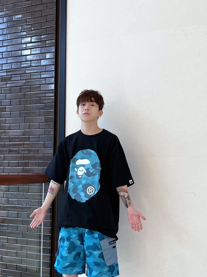 1:1 quality version 28326458 Honeycomb Camouflage Big Head Printed Tee 4 colors