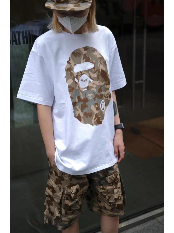 1:1 quality version 28326454 Front and back desert camouflage apes big head print Tee 4 colors