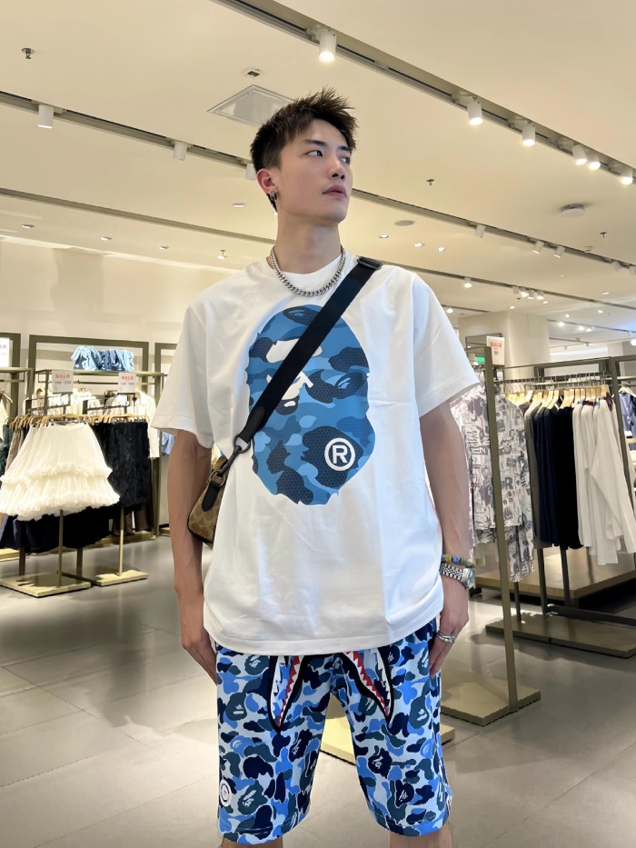 1:1 quality version 28326458 Honeycomb Camouflage Big Head Printed Tee 4 colors