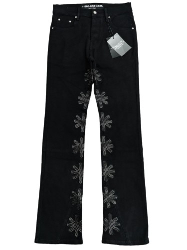 1:1 quality version 28328556 Beaded Embroidered Logo Jeans