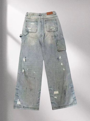 1:1 quality version 28329820 Frayed Vintage Wide Leg Denim Jeans