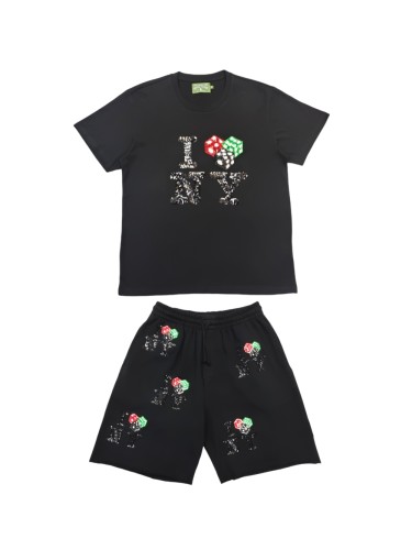 1:1 quality version 28330753 Beaded NY Dice T-shirt & Shorts Set 3 colors