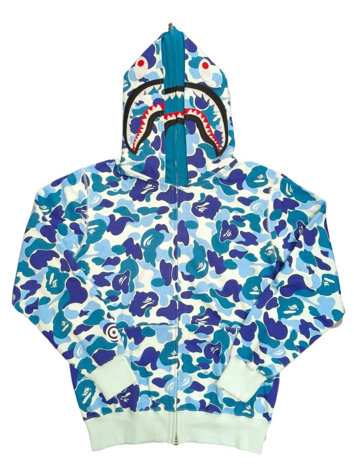 1:1 quality version 28339423 Double-hooded large flower camouflage shark hoodie 5 colors