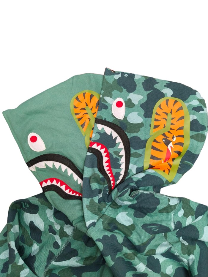 1:1 quality version 28339423 Double-hooded large flower camouflage shark hoodie 5 colors