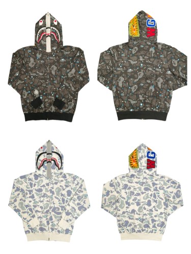1:1 quality version 28339403 Starry Camouflage Double-Headed Shark Hoodie