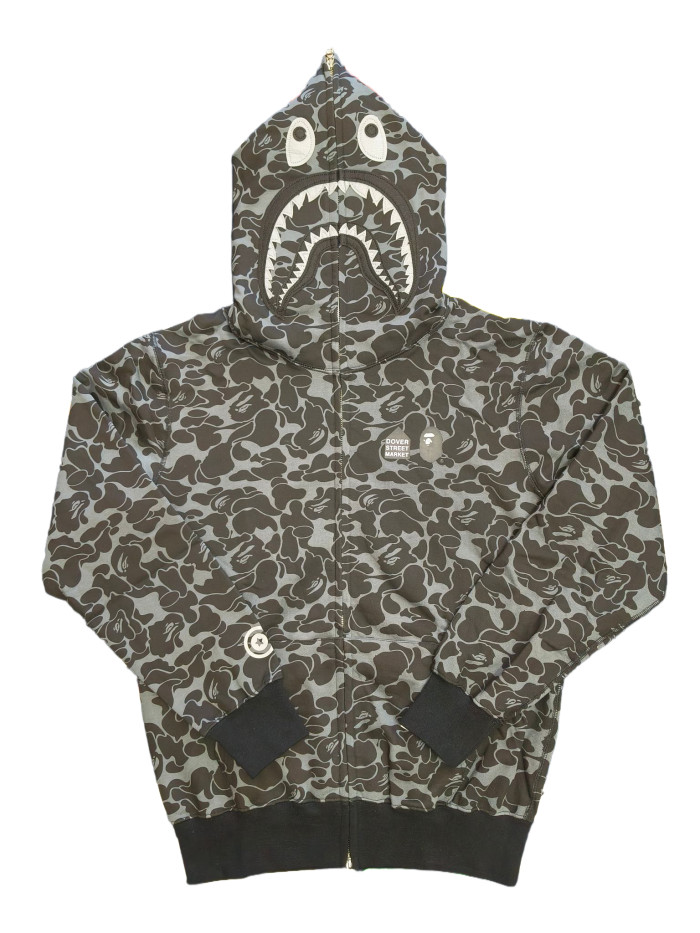 A Bathing Ape Bape  1:1 quality version 28339390 DSM 15th Anniversary Ginza Limited Edition Camouflage Shark Hoodie