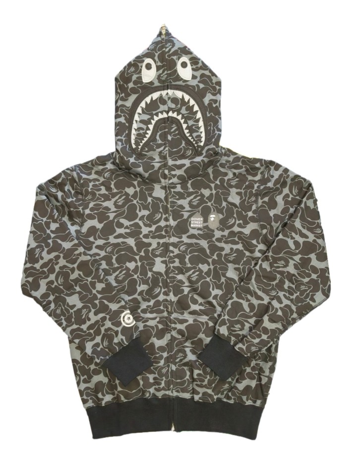 A Bathing Ape Bape  1:1 quality version 28339390 DSM 15th Anniversary Ginza Limited Edition Camouflage Shark Hoodie