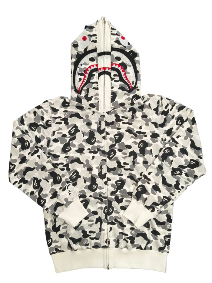 1:1 quality version 28339423 Double-hooded large flower camouflage shark hoodie 5 colors