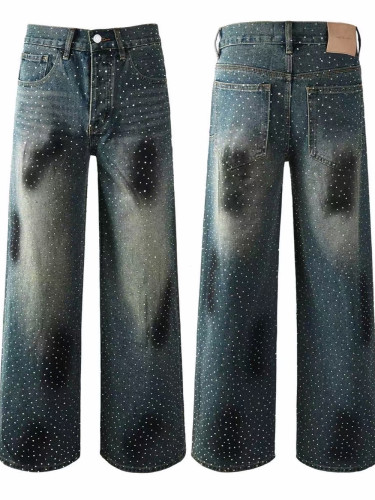 1:1 quality version 28342844 full-print rhinestone Jeans