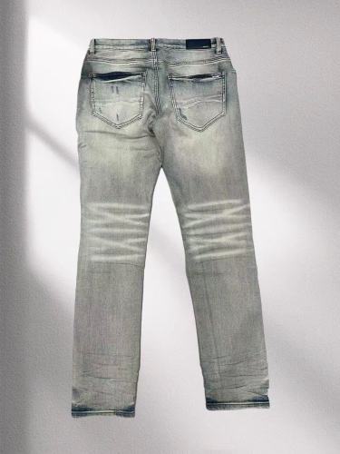 1:1 quality version 28346719 White Leather Patchwork Jeans