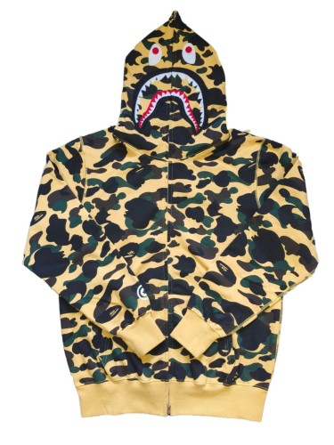 1:1 quality version 28346716 Classic Camouflage Yellow Shark Zipper Hoodie