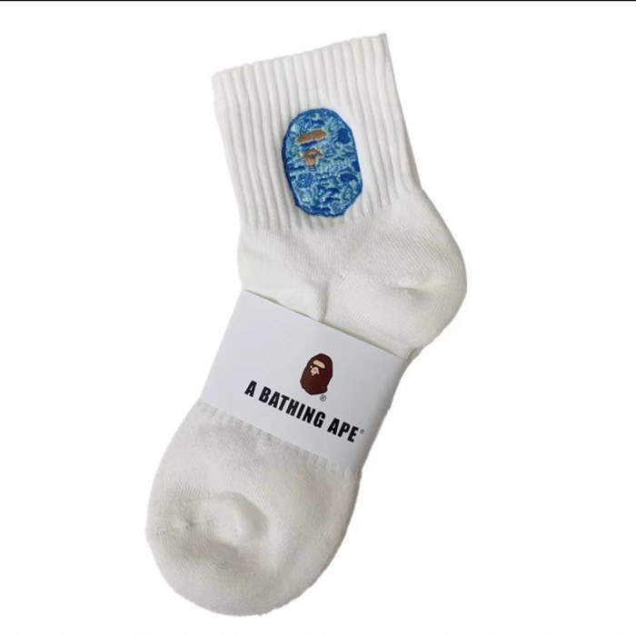 28351350 Shark Camouflage Ape Head Embroidered Mid-Calf Socks 20 colors