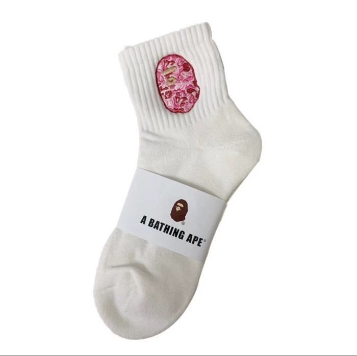 28351350 Shark Camouflage Ape Head Embroidered Mid-Calf Socks 20 colors