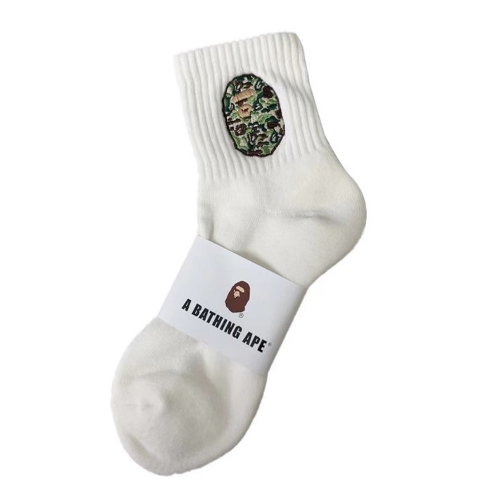 28351350 Shark Camouflage Ape Head Embroidered Mid-Calf Socks 20 colors