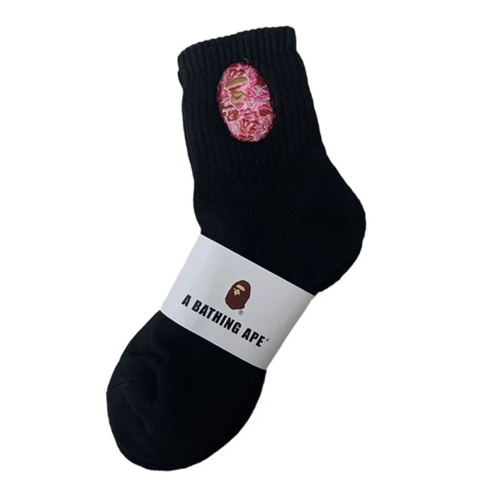 28351350 Shark Camouflage Ape Head Embroidered Mid-Calf Socks 20 colors