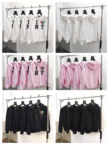 1:1 quality version 28354034 Beaded NY Dice Print Zipper Hoodie 3 colors