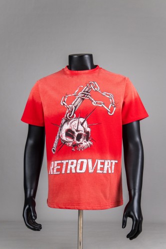 28356095 Skull Chain Print Washed Version Tee 2 colors
