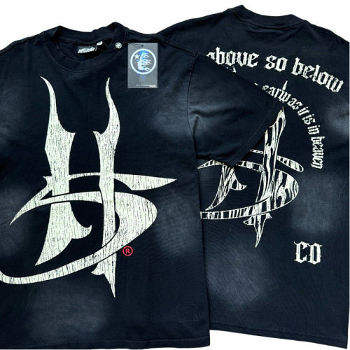 28356721 HS Gothic Letter Print Washed Version Tee