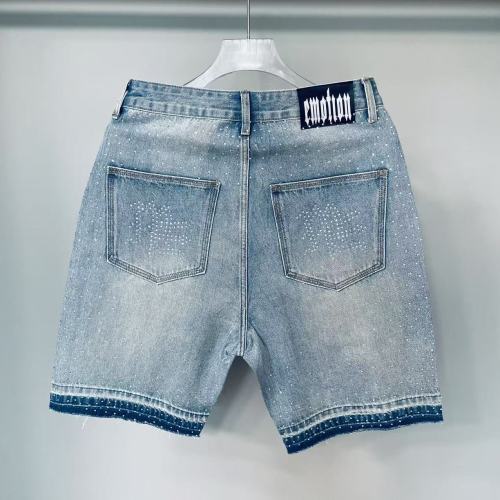 28357724 Rhinestone Logo Denim Shorts