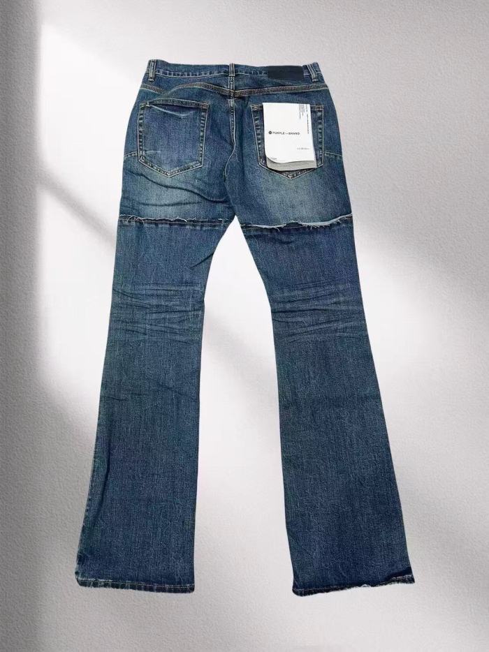   1:1 quality version 28360220 leg patchwork slightly flared jeans