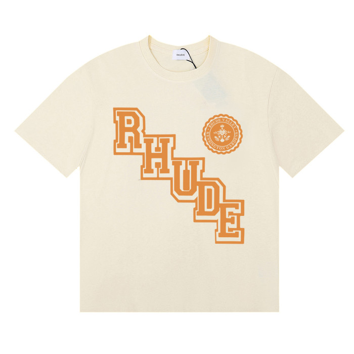 28360194 Orange lettering slanted print  Tee 3 colors