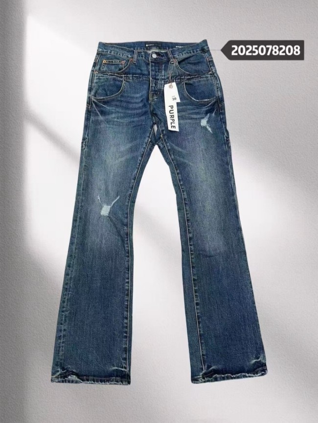   1:1 quality version 28360220 leg patchwork slightly flared jeans