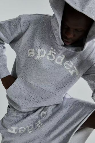 [Big & Tall for weights up to 220 lbs]1:1 quality version 28363720 Full Rhinestone Hoodie & Shorts Set