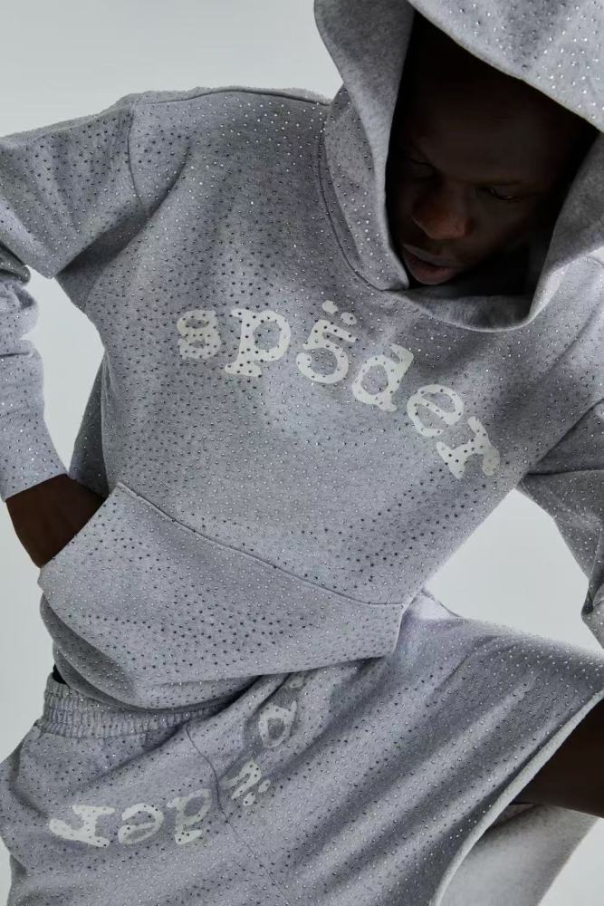 [Big & Tall for weights up to 220 lbs]1:1 quality version 28363720 Full Rhinestone Hoodie & Shorts Set