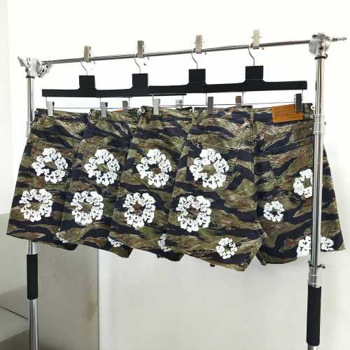 1:1 quality version 28363612 Checkered Camouflage printed Cargo shorts
