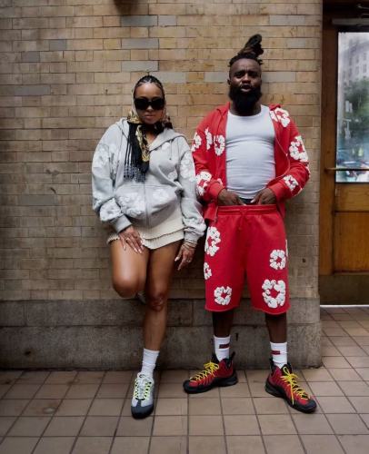 1:1 quality version 28363689 Kapok Cotton Printed Zipper Hoodie & Straight-leg Sweatpants Set 5 colors