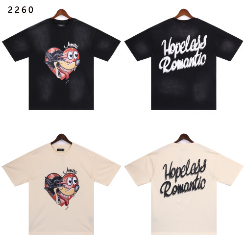 28367340 Wolf Head Logo Print Washed Version tee 2 colors