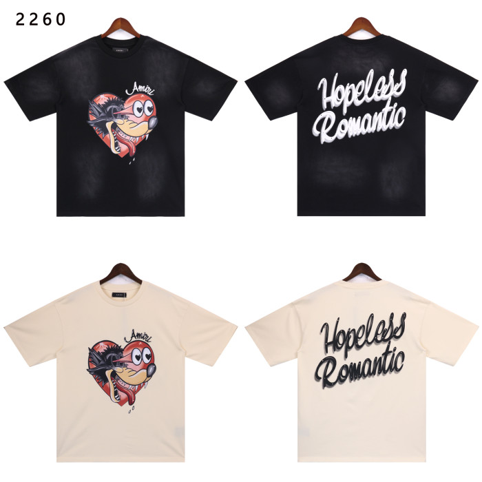 28367340 Wolf Head Logo Print Washed Version tee 2 colors