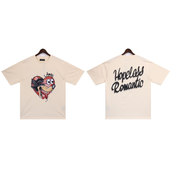 28367340 Wolf Head Logo Print Washed Version tee 2 colors