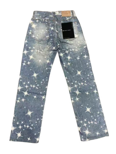   1:1 quality version 28367495 Star Print Rhinestone jeans