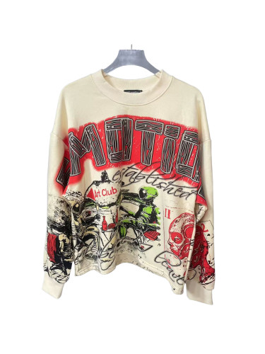 28367493 Full-print Alien Art Club Hand-painted Crew Neck Sweatshirt