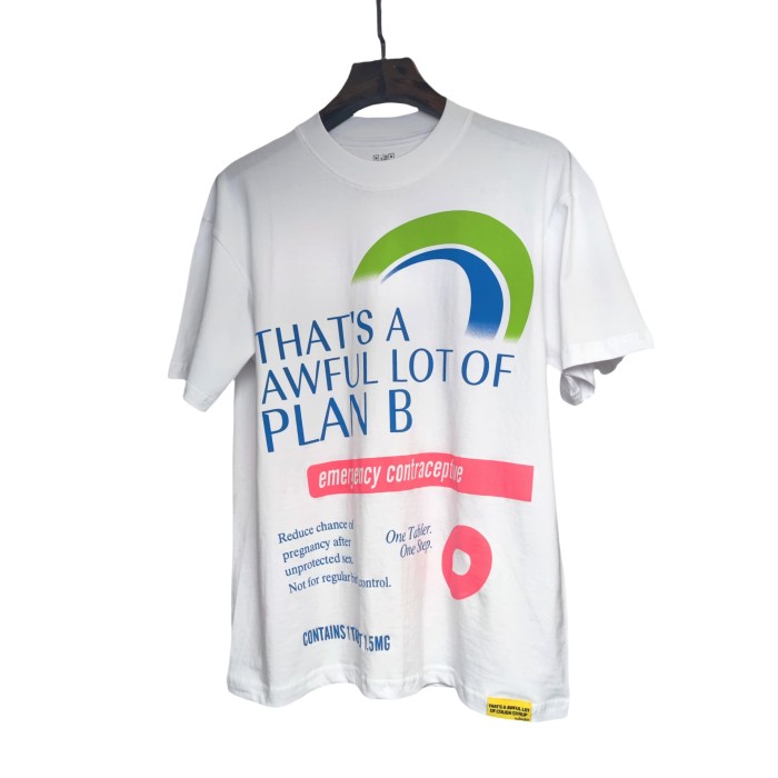 28382236 Red and Blue Slogan Printed Tee