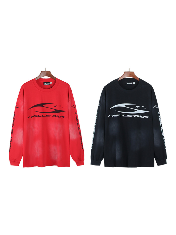 28382284 Logo Print Washed Version Long Sleeve T-Shirt 2 colors