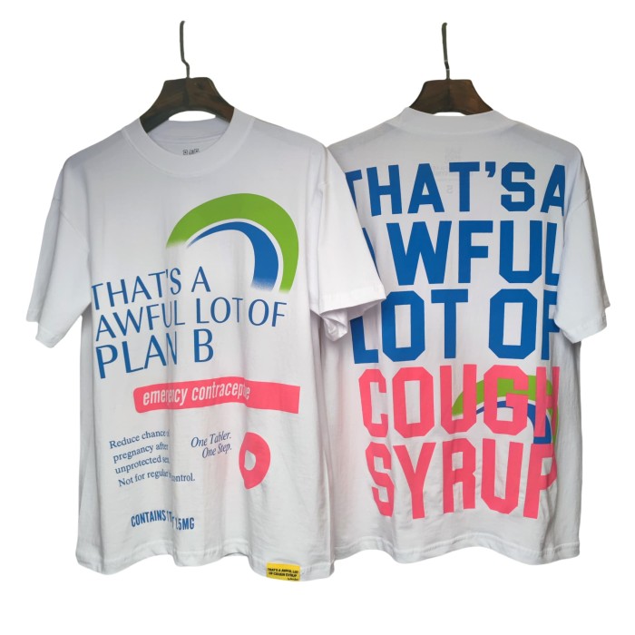 28382236 Red and Blue Slogan Printed Tee