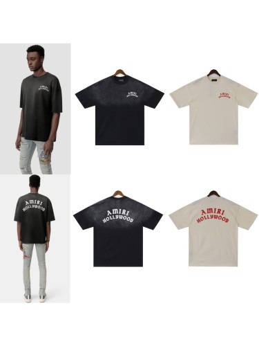 [Buy Two Get One Free]28389227 Hollywood logo Printed Washed Version tee 2 colors