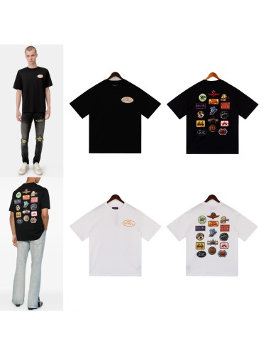 [Buy Two Get One Free]28389225 Various Badges Printed tee 2 colors