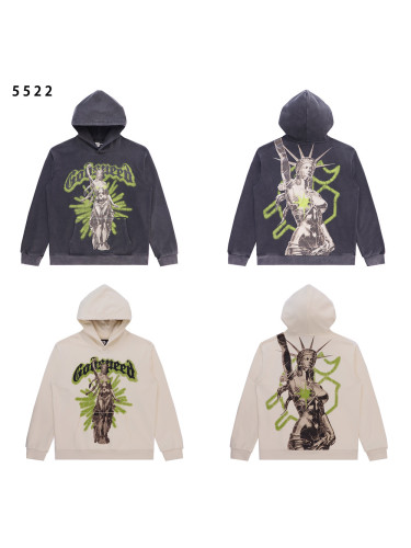 [Buy One Get One Free]  28412274 Metal Sculpture Printed Washed Version Hoodie 2 colors