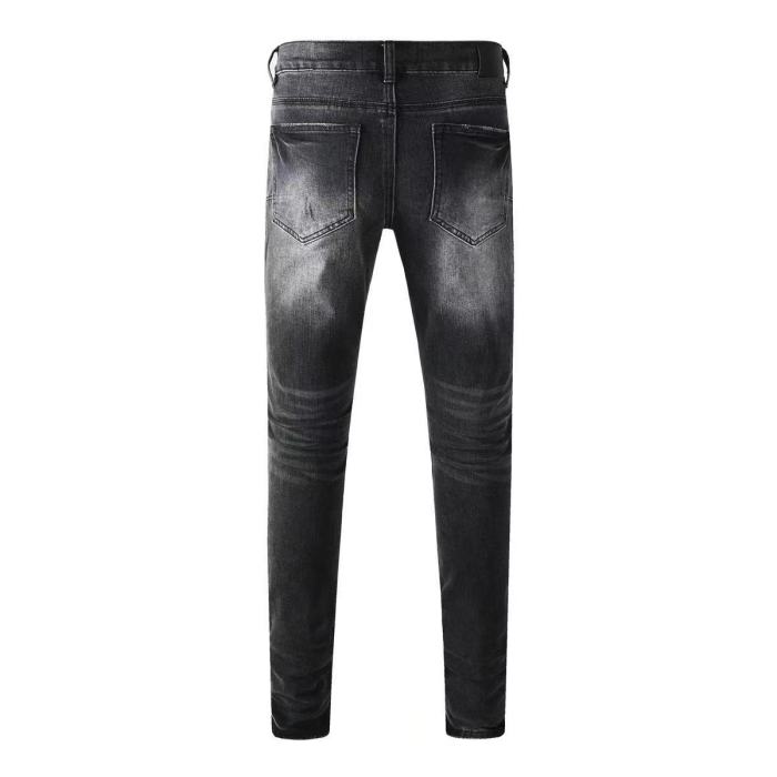   1:1 quality version 28412833 Embroidered Patchwork Jeans