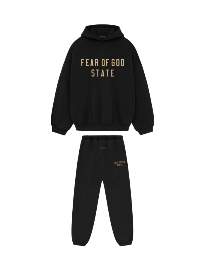 [Big & Tall for weights up to 220 lbs]1:1 quality version 28412778 Back To School Letter Print Fleece Hoodie & Sweatpants Set 5 colors