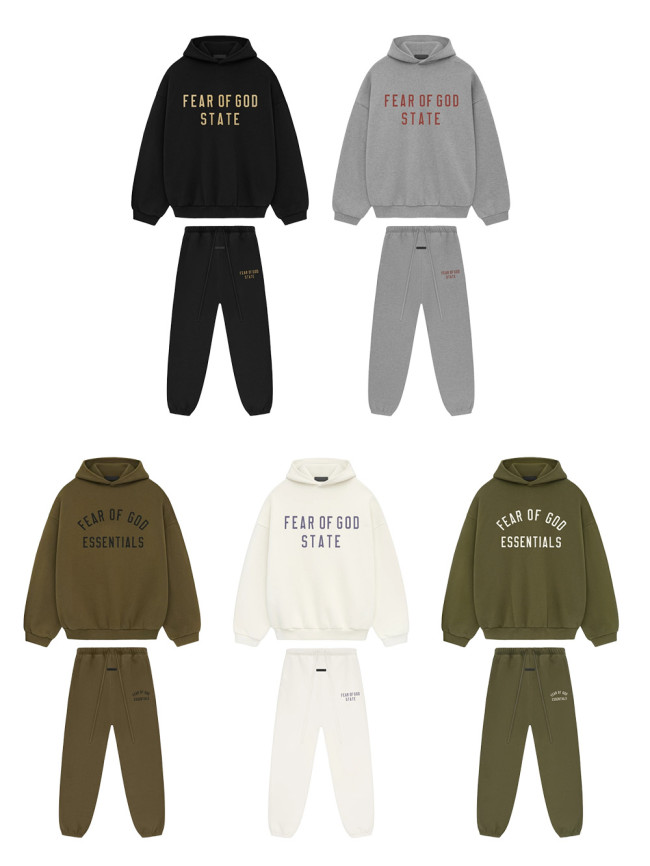 [Big & Tall for weights up to 220 lbs]1:1 quality version 28412778 Back To School Letter Print Fleece Hoodie & Sweatpants Set 5 colors