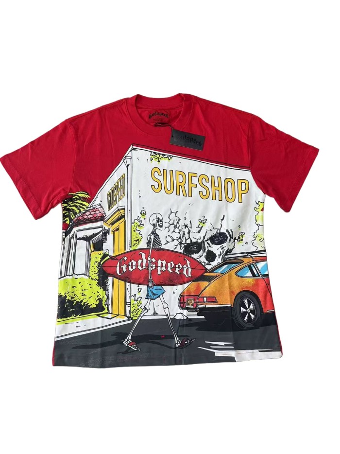 [50% Off]Godspeed Corner surfboard Print Washed Version Tee 3 colors 28416773