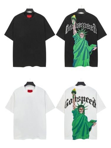 [Buy Two Get One Free]28416772 Skeleton god statue Print Washed Version Tee 2 colors