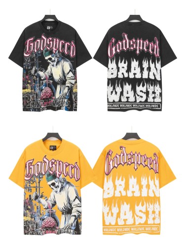 [Buy Two Get One Free]28416763 Brain research Print Washed Version Tee 2 colors